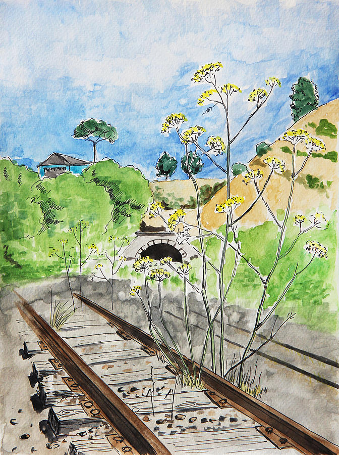 Forgotten Railway Painting by Masha Batkova