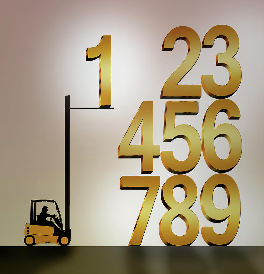 Forklift Truck Stacking Numbers In Order Photograph by Ikon Images