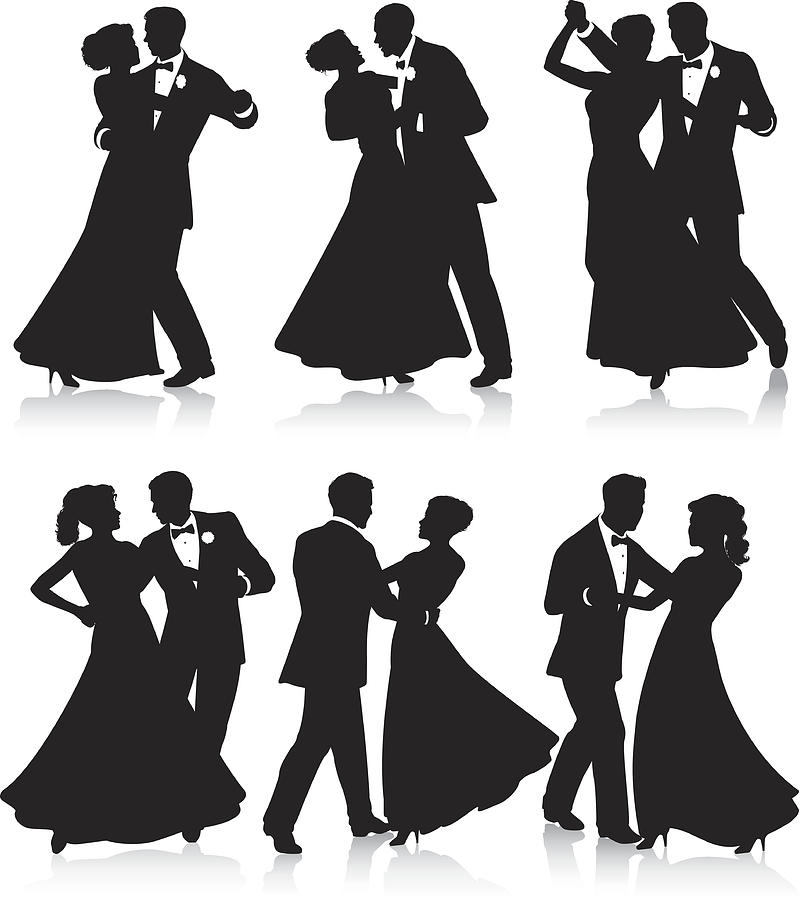 Formal dance silhouettes Drawing by and2DesignInc
