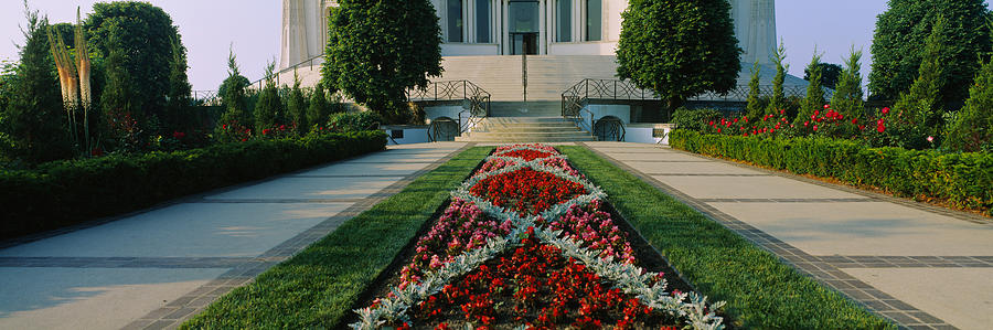 Formal Garden In Front Of A Temple Photograph by Panoramic Images