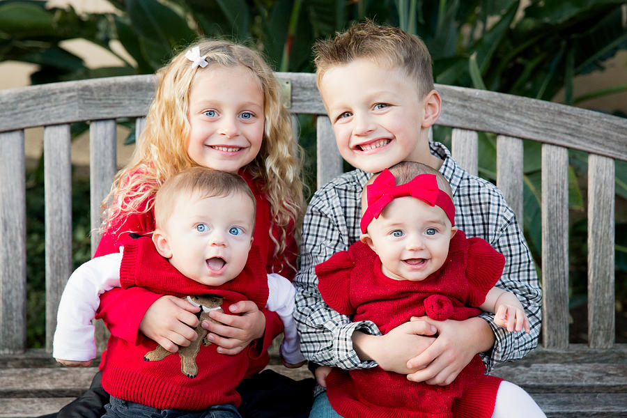Formal Portrait of Two Sets of Twins Photograph by Jessica Holden Photography