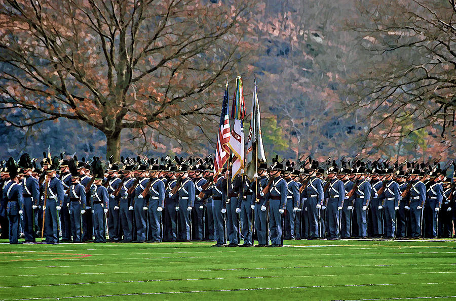 Formation Before Parent Weekend Parade Photograph by Jerry Gammon