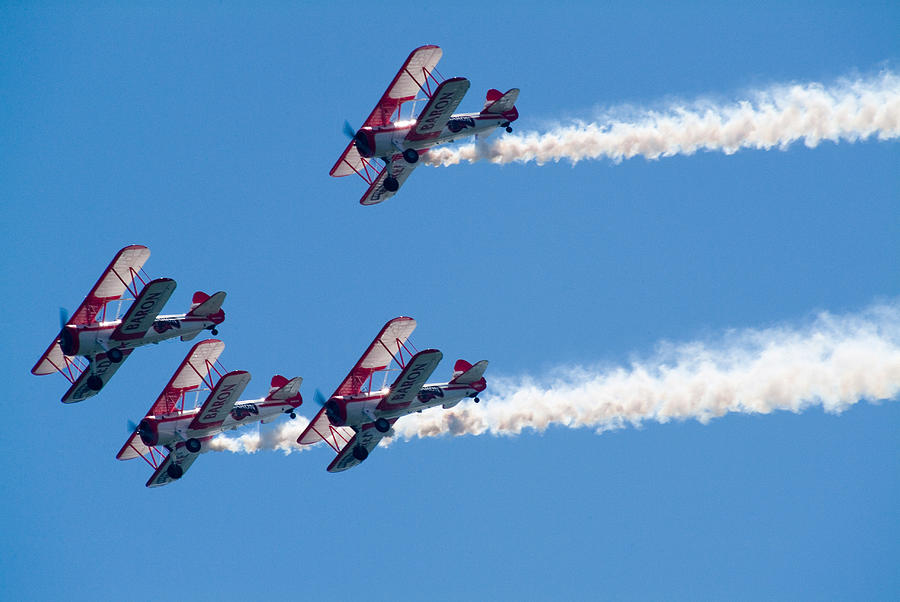 Airplane Photograph - Formation Of Four by Devinder Sangha