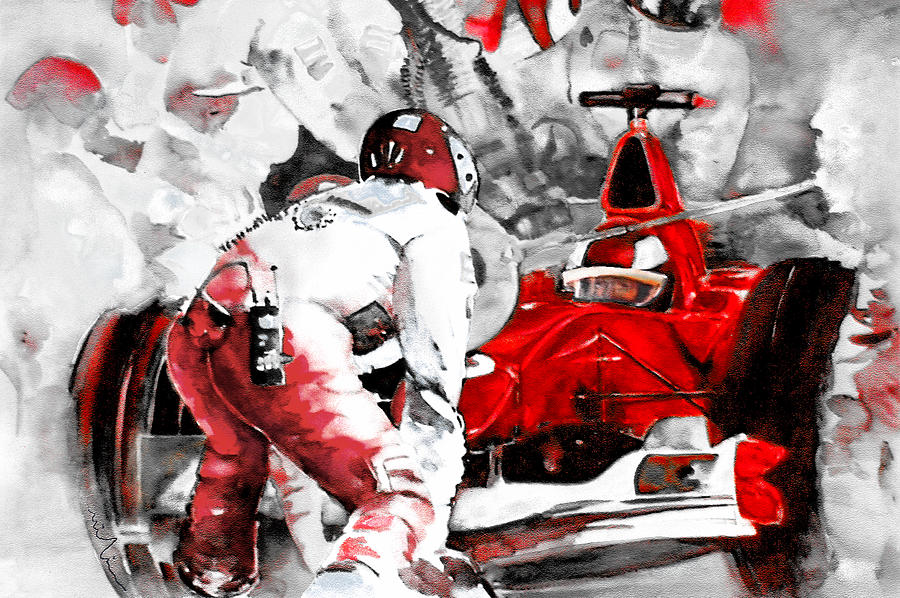 Formula 1 bis Painting by Miki De Goodaboom