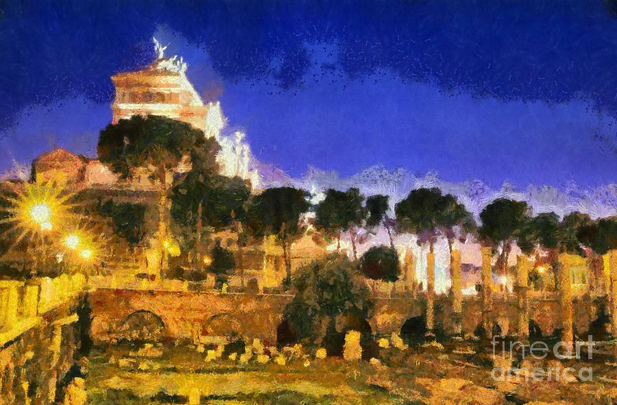 Foro Traiano in Rome Painting by George Atsametakis