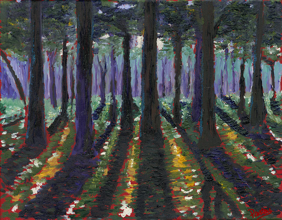 Landscape Impressionism Painting - Forrest Shadows by Preston Sandlin Landscape Impressionism Painting - Forrest Shadows by Preston Sandlin