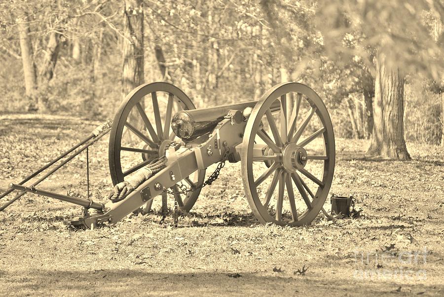 Fort Anderson Civil War Cannon In Sepia 1 Photograph by Jocelyn Stephenson