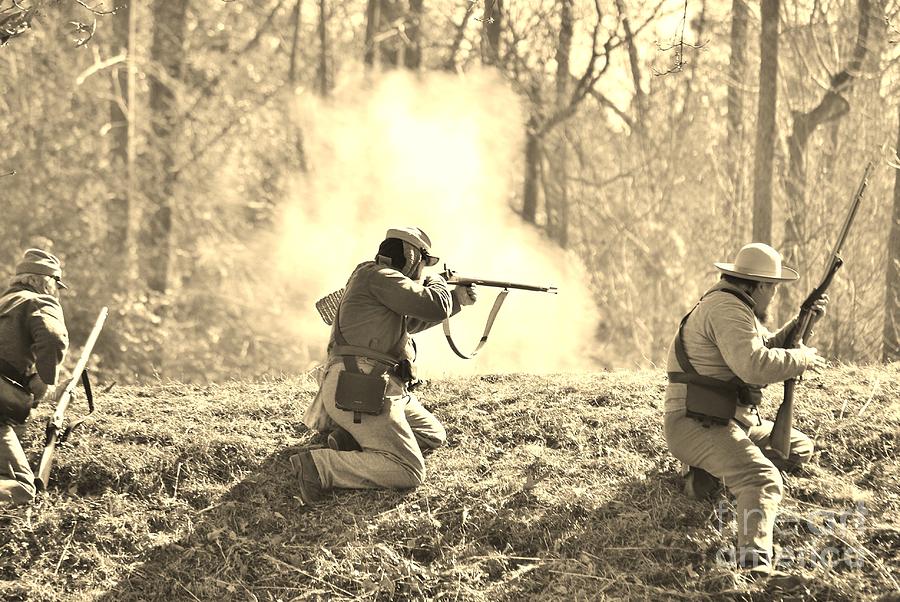 Fort Anderson Civil War Re Enactment In Sepia 2 Photograph by Jocelyn Stephenson