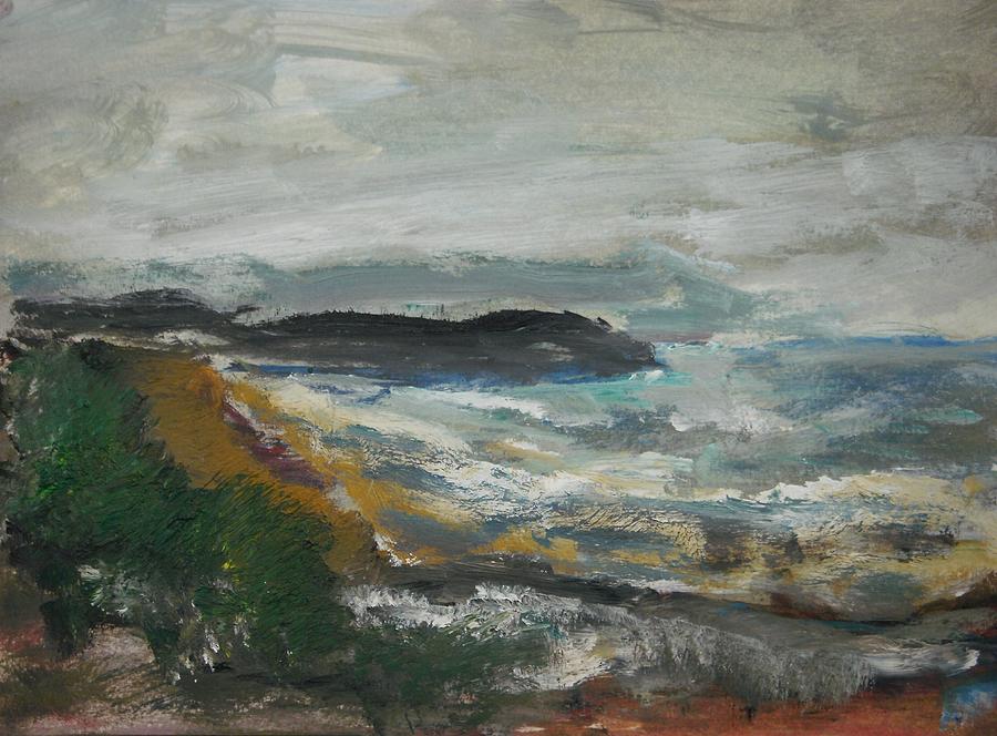 Fort Bragg Shoreline Painting by Edward Wolverton