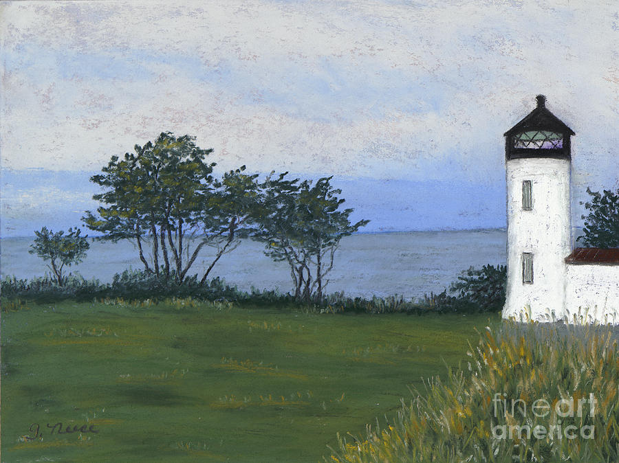 Fort Casey Lighthouse Painting by Ginny Neece