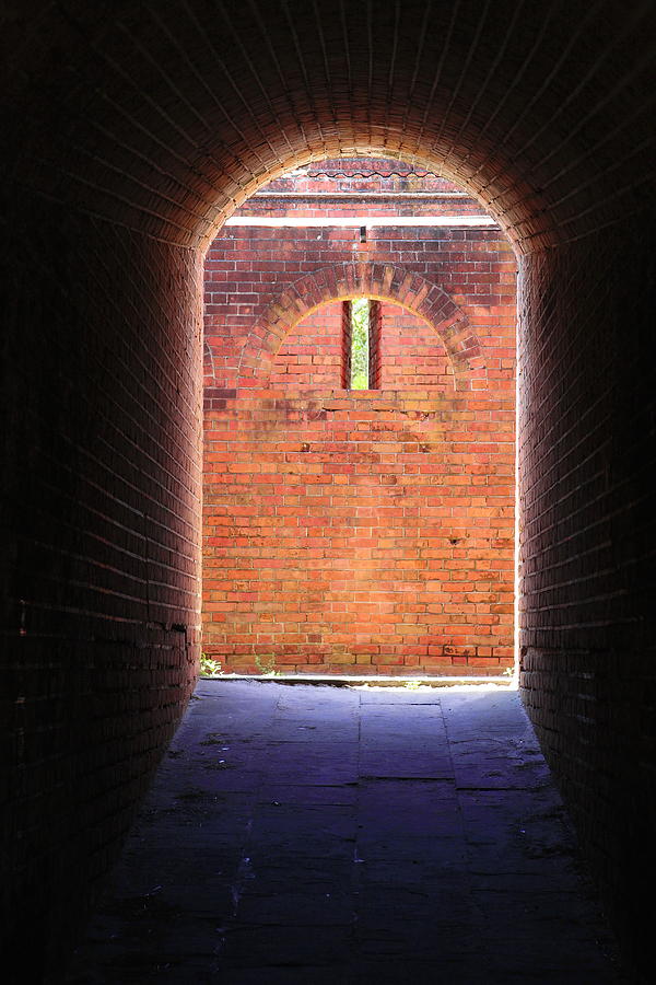 Flag Photograph - Fort Clinch Tunnel 2 by Cathy Lindsey