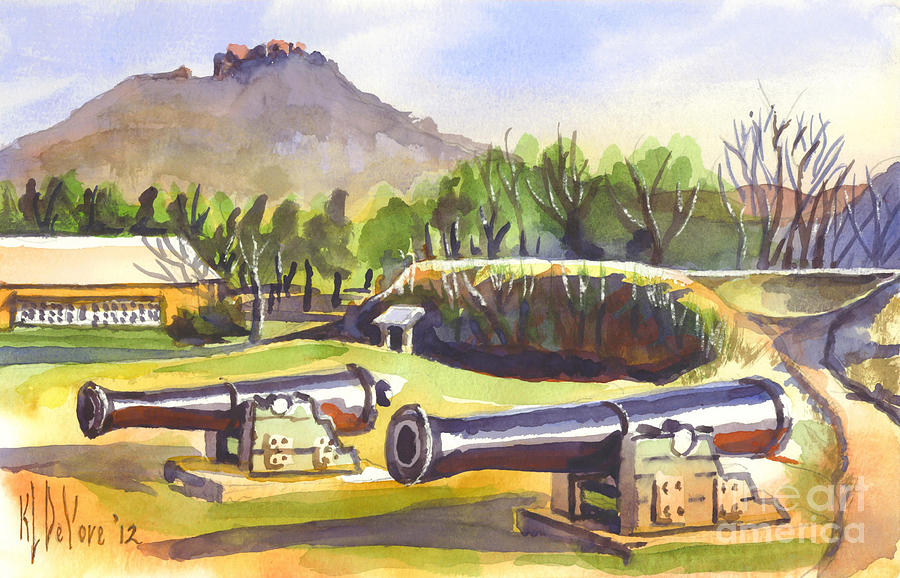 Landscape Painting - Fort Davidson Cannon II by Kip DeVore