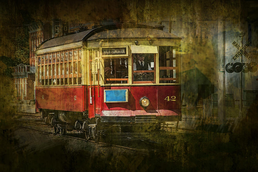 Landscape Photograph - Fort Edmonton Museum Trolley Car by Randall Nyhof