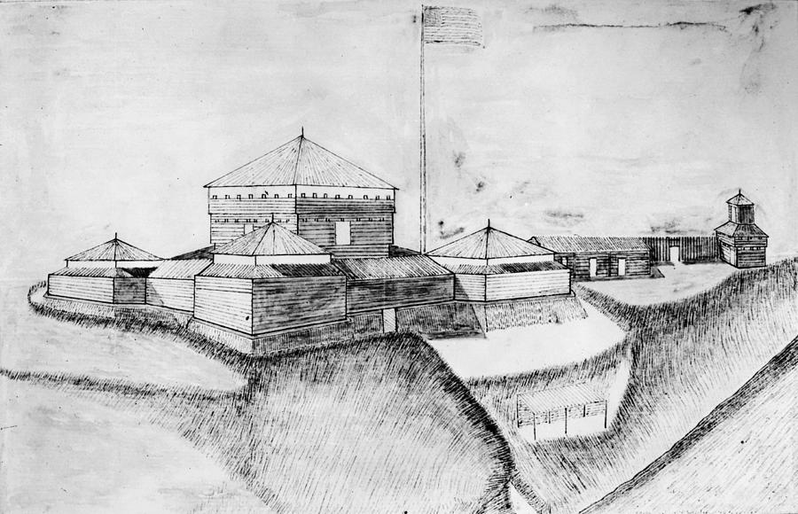 Fort Franklin, 1780s Drawing by Granger
