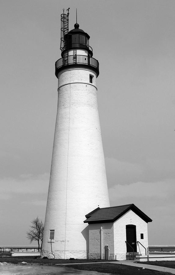Fort Gratiot Light Black and White Photograph by Mary Bedy
