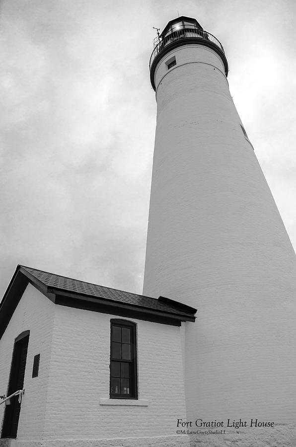 Fort Gratiot Light House in Black and White Photograph by LeeAnn McLaneGoetz McLaneGoetzStudioLLCcom