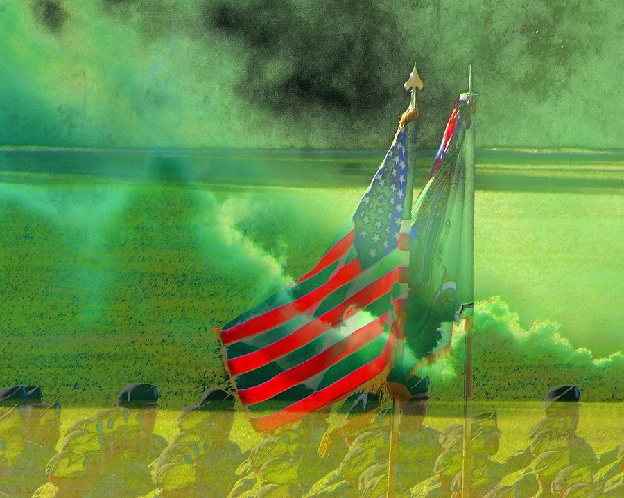 Flag Photograph - Fort Jackson Ceremony by Cathy Lindsey