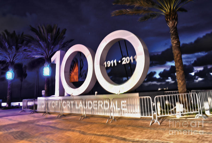 Sign Photograph - Fort Lauderdale at 100 years by Timothy Lowry