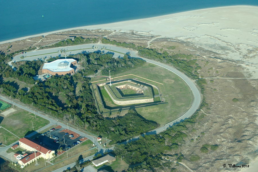 Fort Macon from the air Photograph by Dan Williams