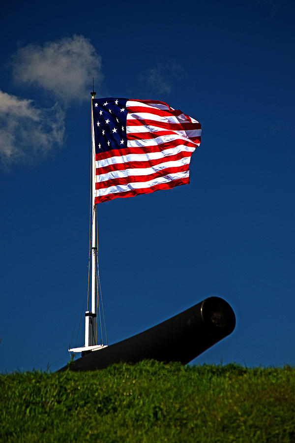 Fort McHenry Flag and Cannon Photograph by Bill Swartwout