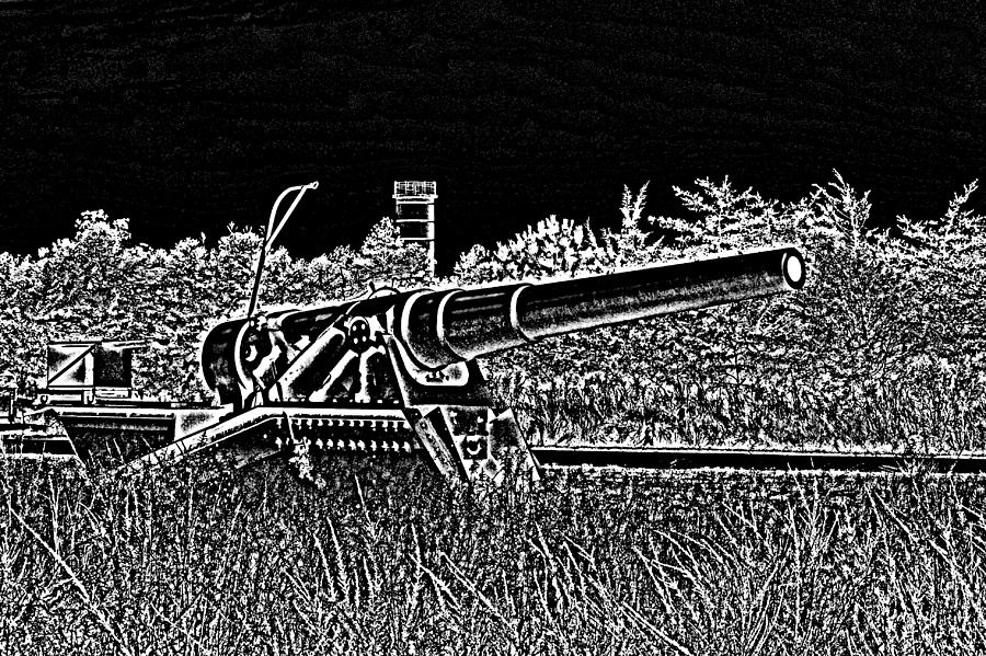 Fort Miles 8 Inch Gun Sketch Photograph by Bill Swartwout