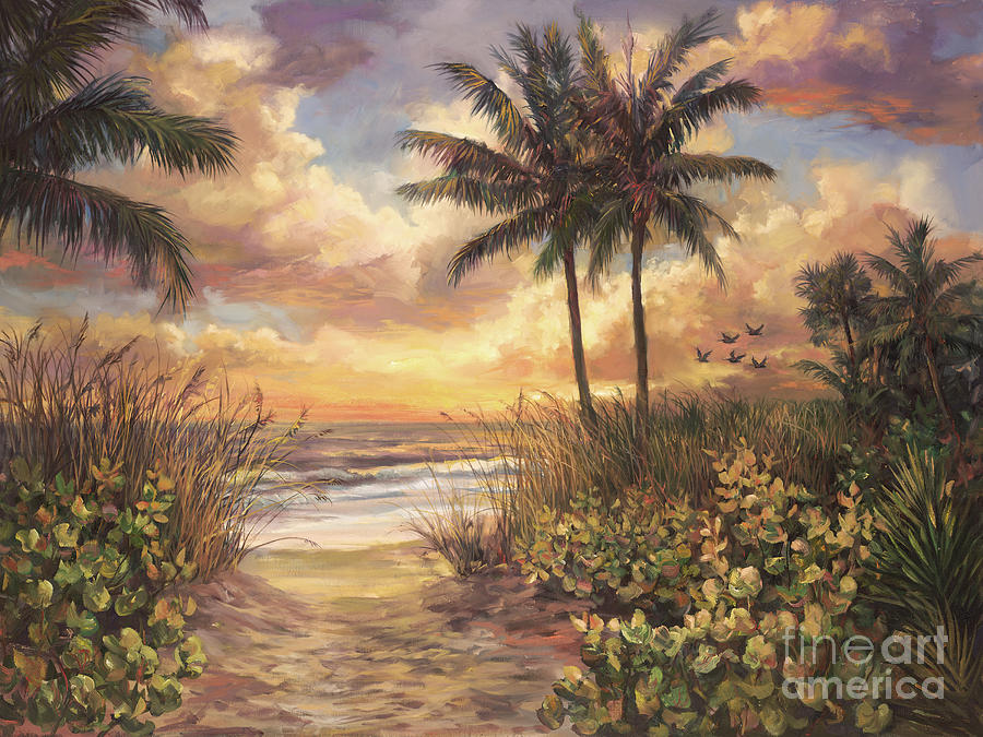 Beach Sunset Painting - Fort Myers Sunset by Laurie Snow Hein