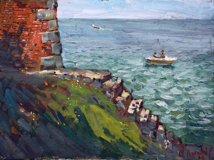 Castle Painting - Fort Niagara by Lake Ontario by Ylli Haruni