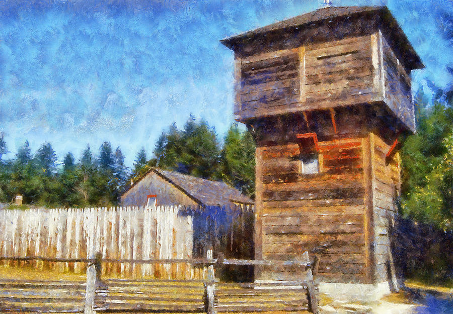 Fort Nisqually Tower Digital Art by Kaylee Mason