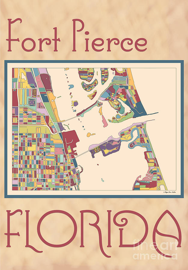 Fort Pierce Map Digital Art by Megan Dirsa-DuBois