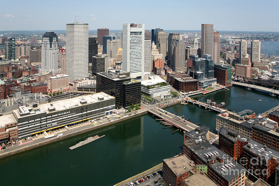 Fort Point Channel and Boston Skyine Photograph by Bill Cobb