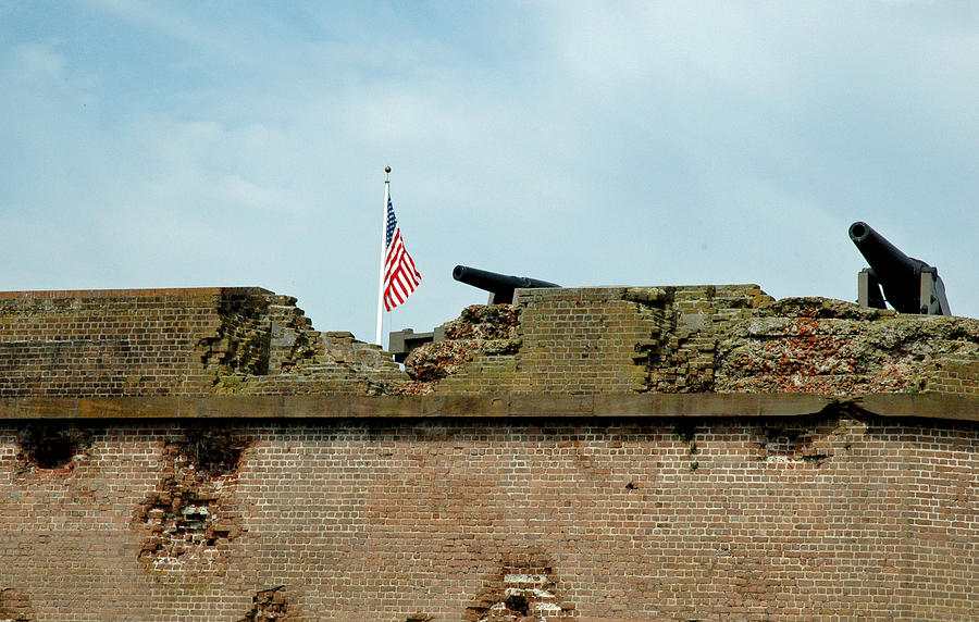 Fort Pulaski Flag and Cannons Photograph by Bruce Gourley