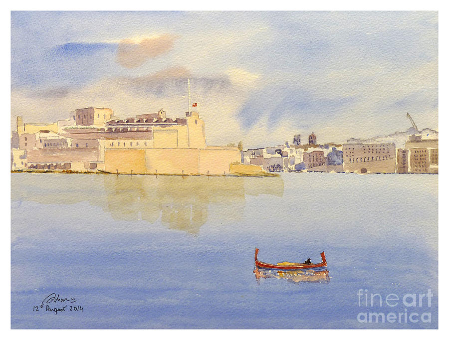 Fort St Angelo Painting by Godwin Cassar