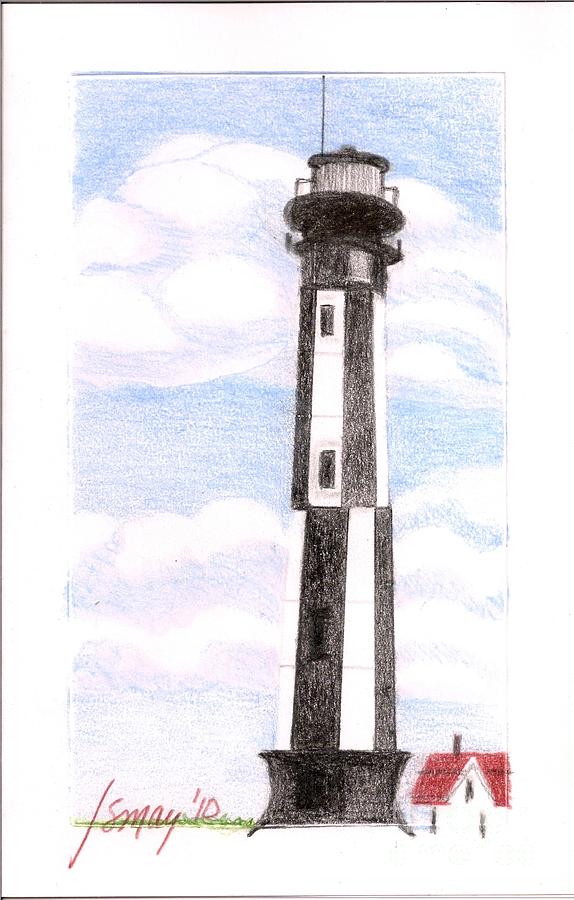 Fort Story Lighthouse Virginia Beach VA Painting by Rod Ismay Fine