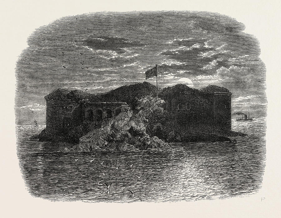 Fort Sumter In Ruins, American Civil War Drawing by American School