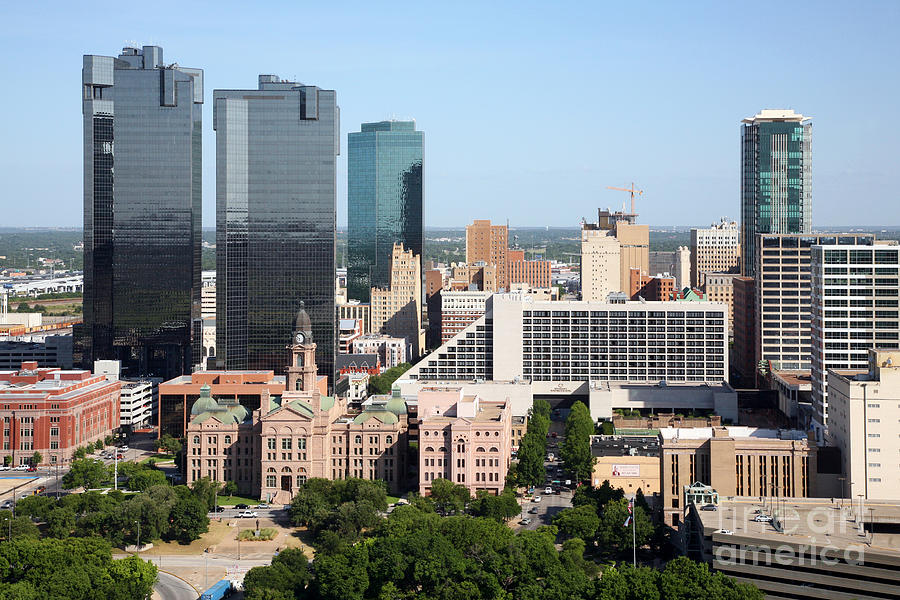 Fort Worth Photograph - Fort Worth Skyline and the Tarrant County Courthous...