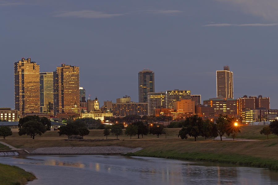 Fort Worth Skyline Golden Hour Photograph