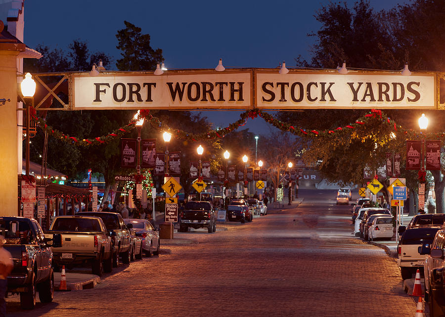 Fort Worth Stock Yards Night Photograph by Rospotte Photography