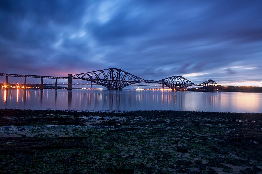 Forth Bridge at Night Photograph by Stephen Taylor
