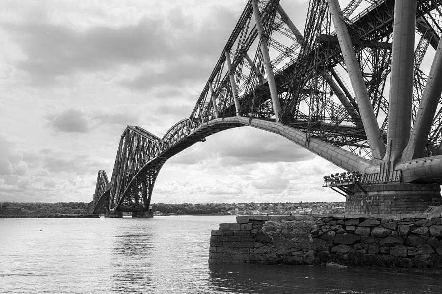 Forth Rail Bridge north east view black and white version Photograph by Gary Eason