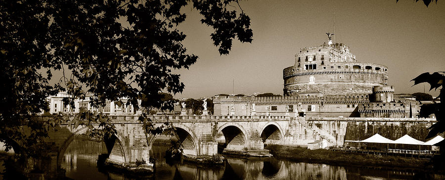 Fortress and Bridge in sepia Photograph by Weston Westmoreland
