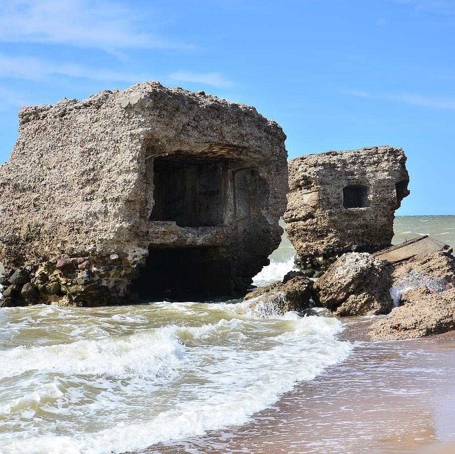 Beach Photograph - Fortress ruins in the sea by Gynt