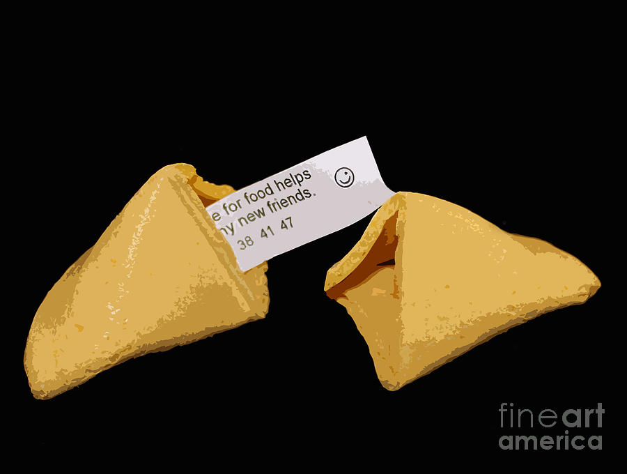 Fortune Cookie on Black Photograph by Nina Silver
