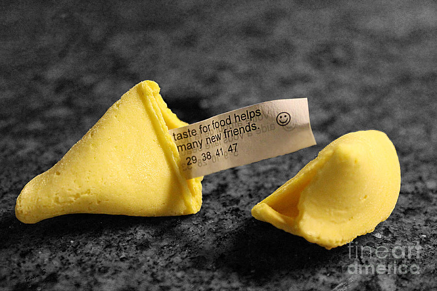 Fortune Cookie on marble Photograph by Nina Silver