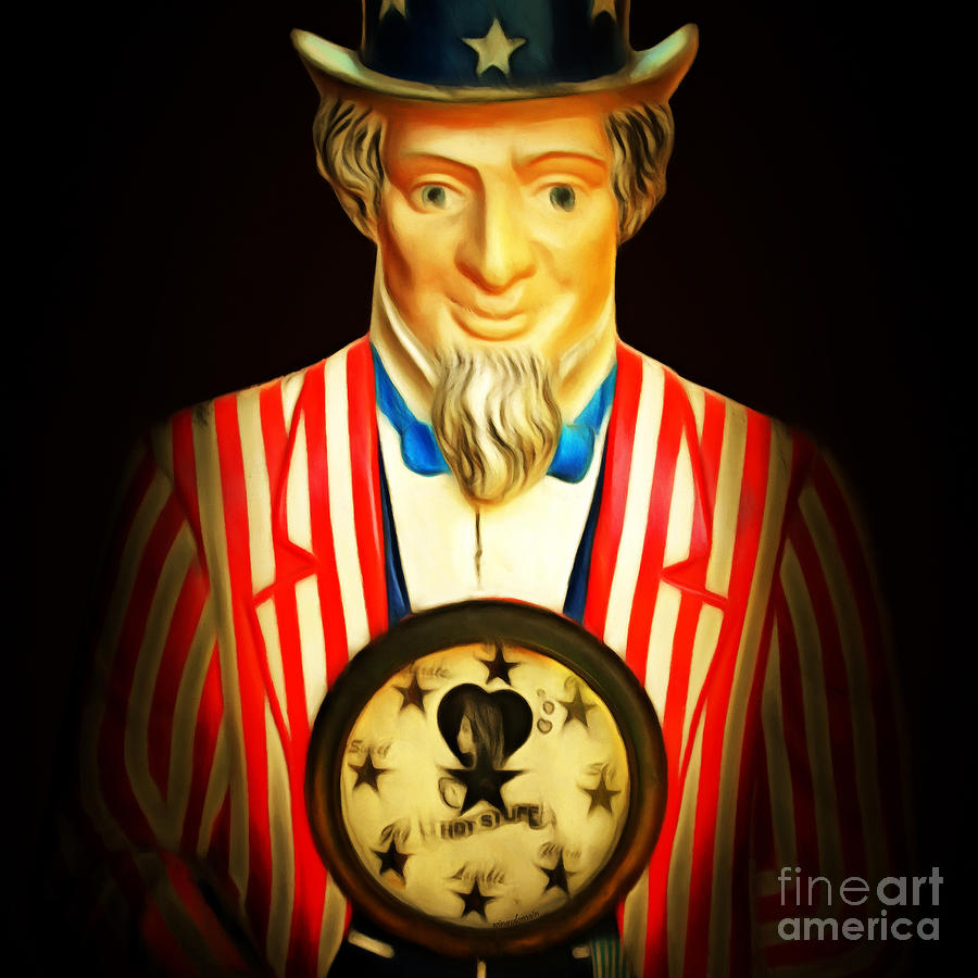 Fortunes Be Told By Uncle Sam Fortune Machine 7D14405 square Photograph by Wingsdomain Art and Photography