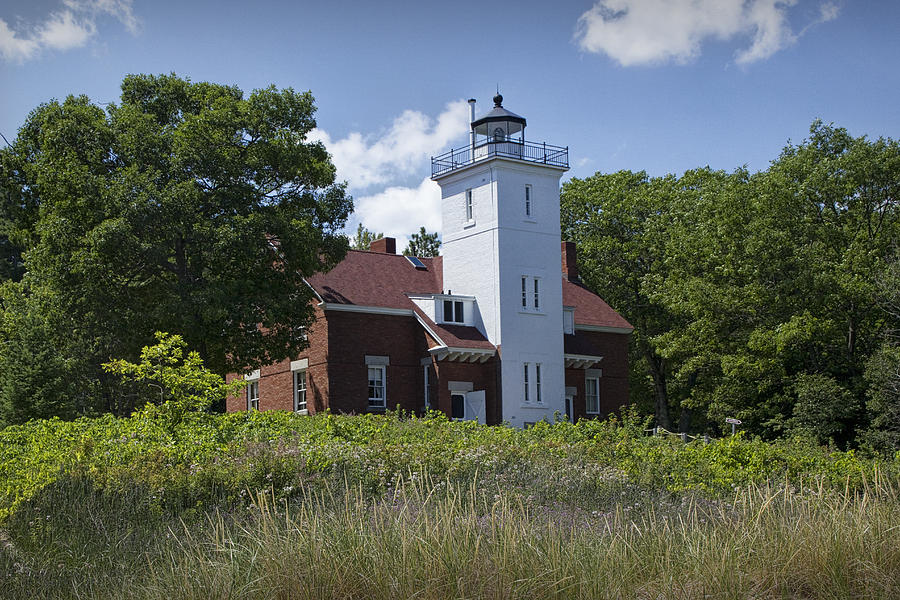 Forty Mile Point Lighthouse in Michigan Number 450 Photograph by Randall Nyhof