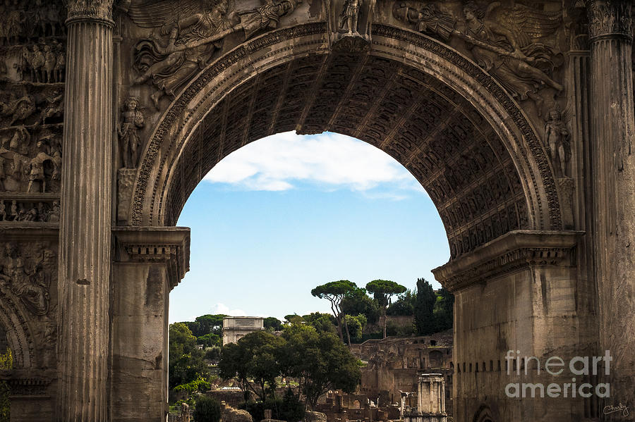 Up Movie Photograph - Forum through the Arch by Prints of Italy