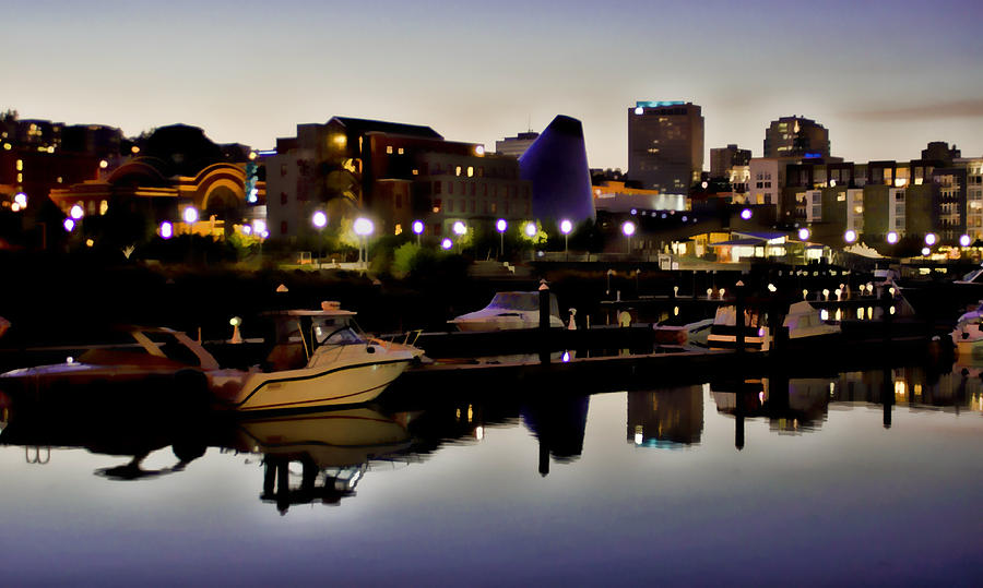 Foss Waterway at night Photograph by Ron Roberts