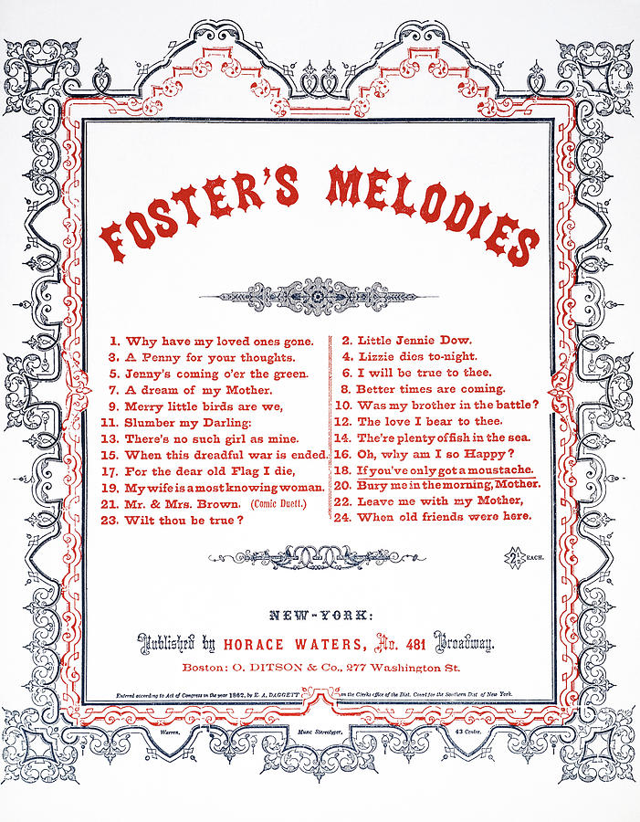 Foster Sheet Music, 1864 Painting By Granger - Fine Art America