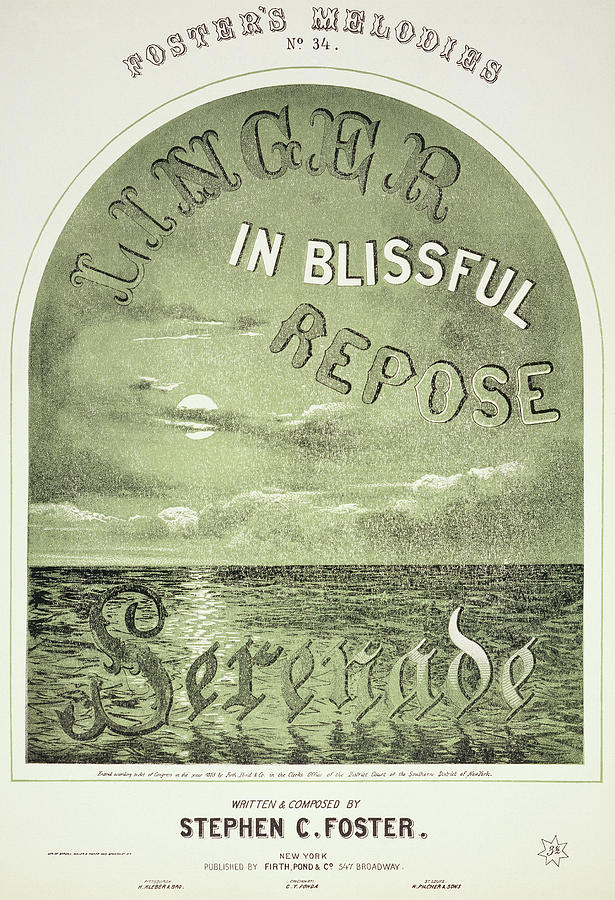 Foster Song Sheet, 1858 Painting by Granger