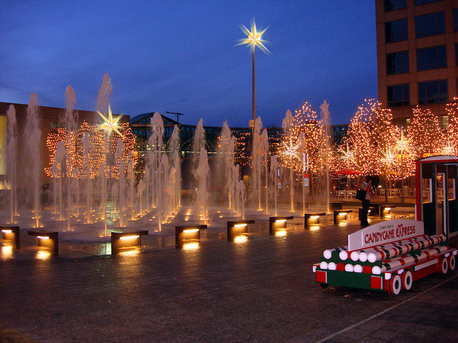 Fountain and Candycane Express Photograph by Ellen Tully